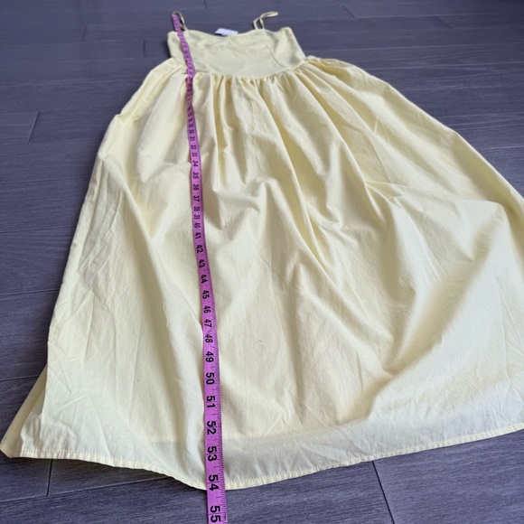 NWT ZARA Combination Poplin Yellow Maxi Dress Size M 5644/359 Bustier Drop Waist - Picture 16 of 16